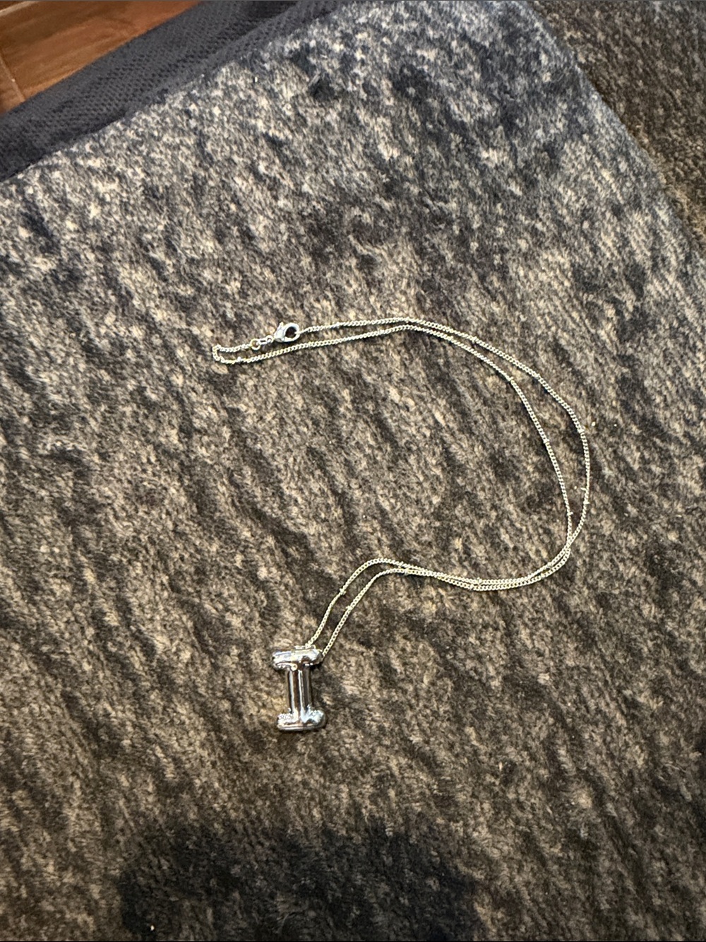 Silver Initial “I” Pendant Necklace - Silver